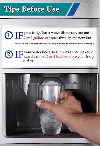 Refrigerator Water Line - 12 FT 1/4" Compression