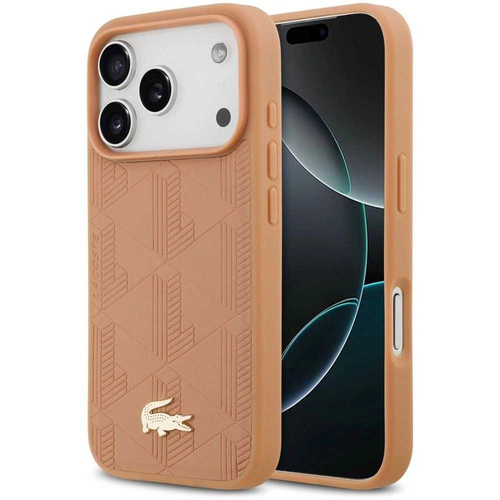 Lacoste PU Leather Case with Nomogramme Logo & Camera Stand with MagSafe for iPhone 17 Pro