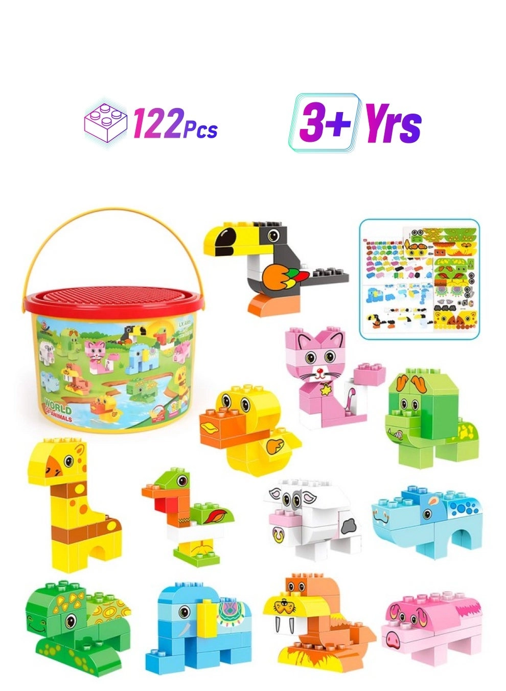 EP EXERCISE N PLAY Animals Building Blocks - 122 pcs