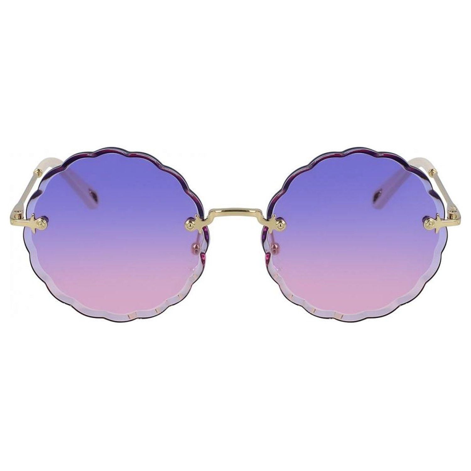Round Sunglasses - 60 mm Violet Fuchsia
