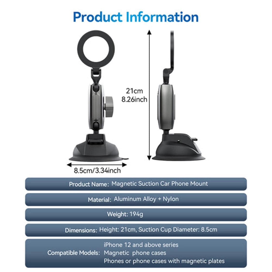P3-SUS-02 - MagSafe Compatible 360° Adjustable