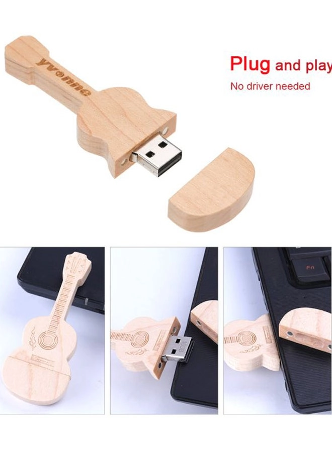 Guitar Shaped Wooden USB Flash Drive - 64 GB