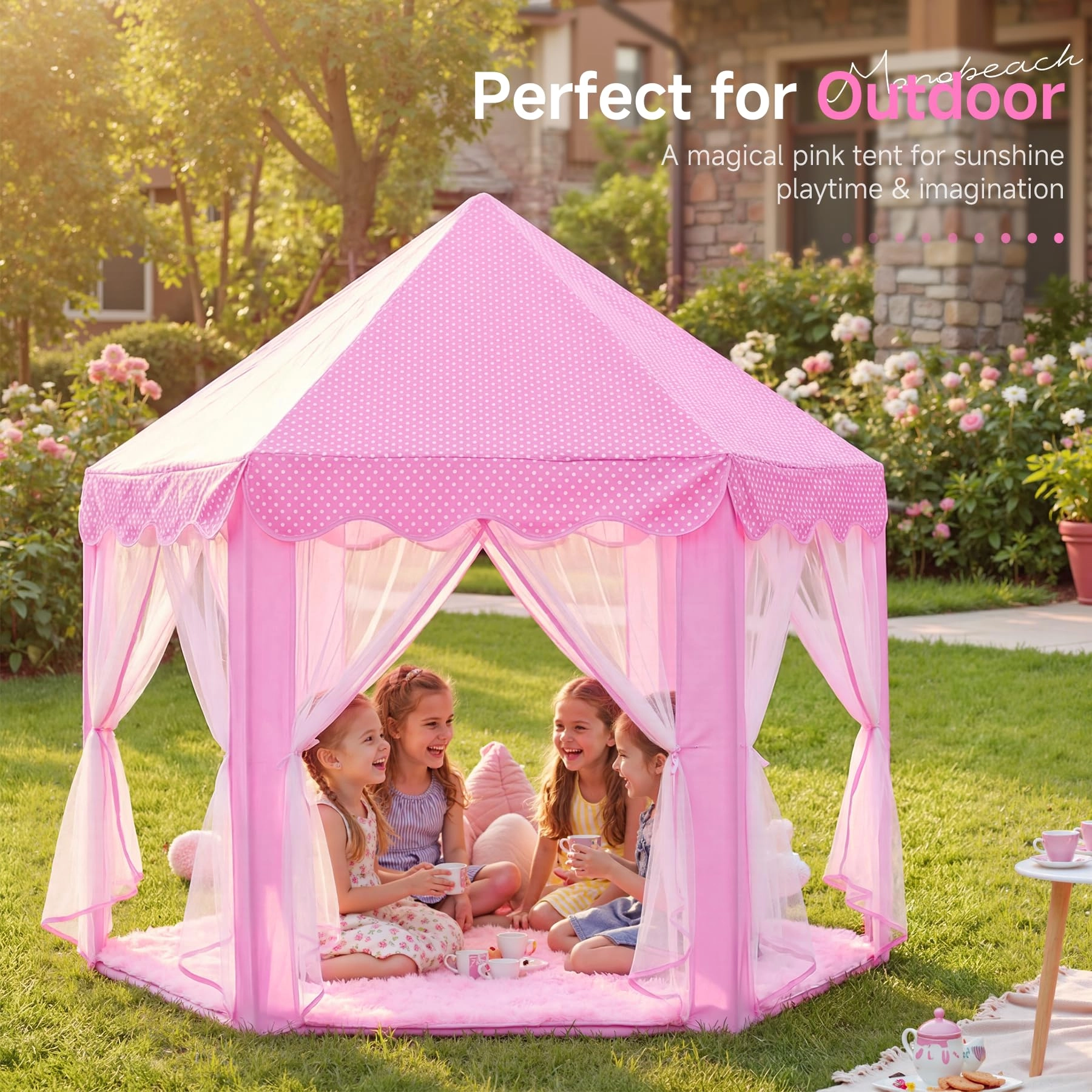 Princess Tent - 55 x 53 inches Pink