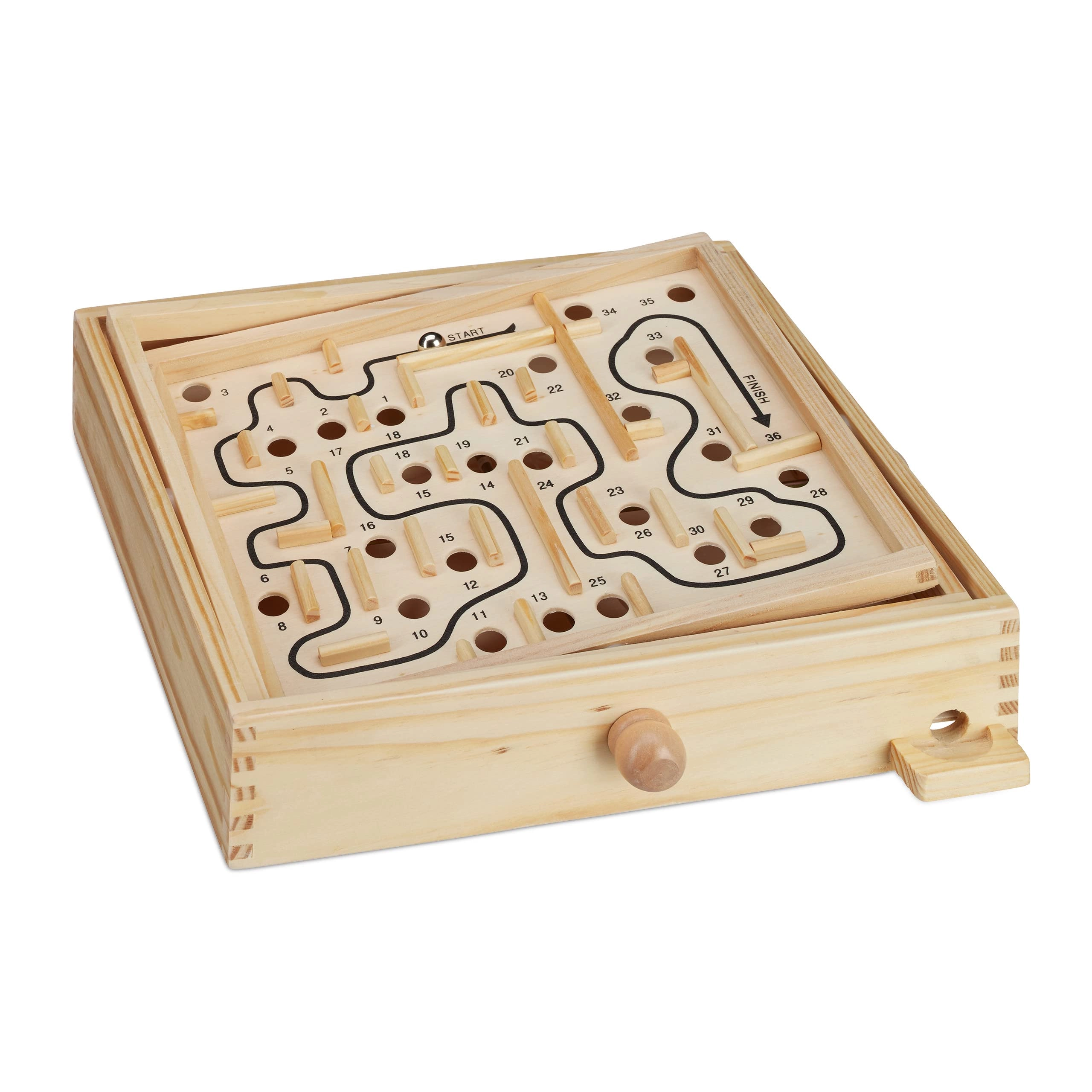 Relaxdays Wooden Labyrinth Game - 3 years and up
