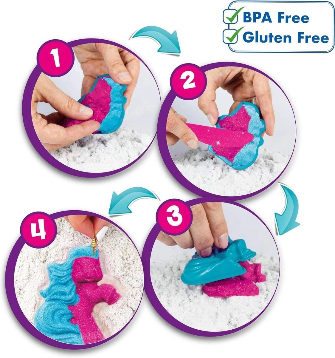 Magic Sand Playset Unicorn - 200 g 3 colours 5+