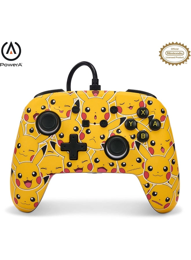 Nintendo Switch Enhanced Wired Controller Pikachu Moods
