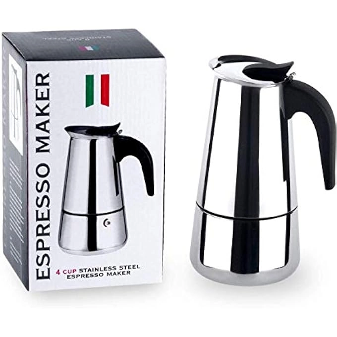 Moka Pot - 6 Cup Stainless Steel Stovetop