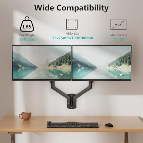 Dual Monitor Wall Mount - 2 17 to 32 inch 75x75/100x100