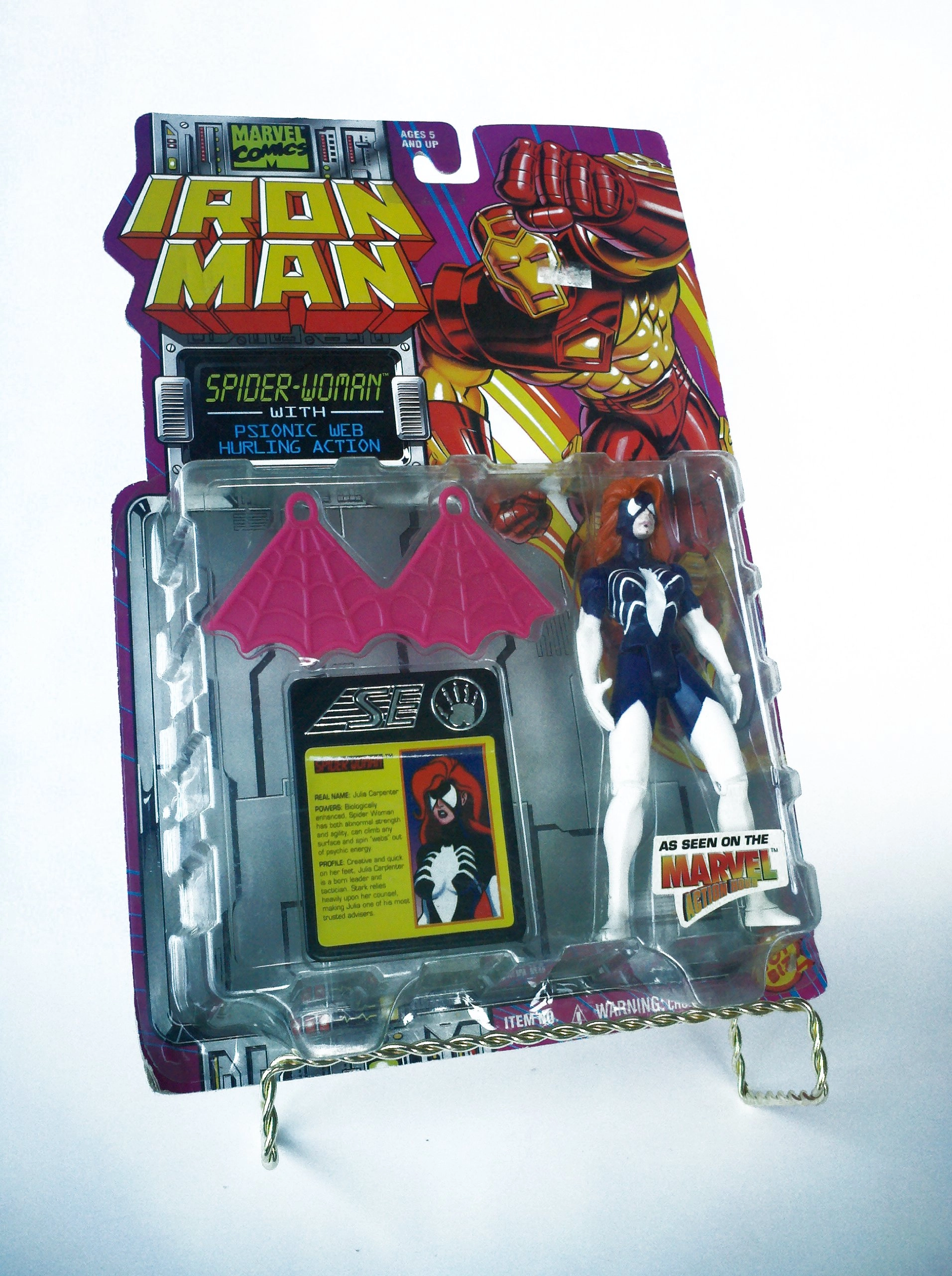 Marvel Spider Woman - Iron Man Cartoon Series - Psionic Web Hurling Action 1994