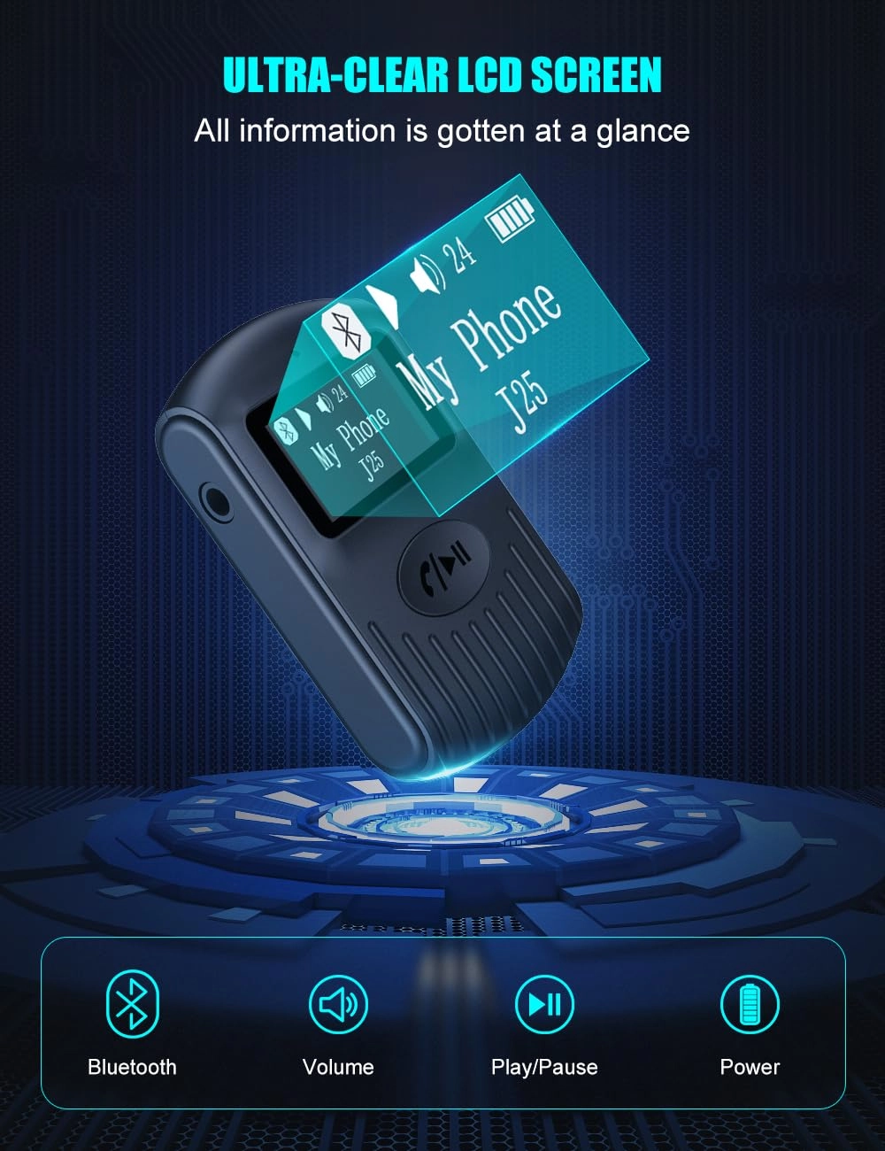 Bluetooth Receiver - Bluetooth 5.0 3.5mm AUX lithium-ion battery