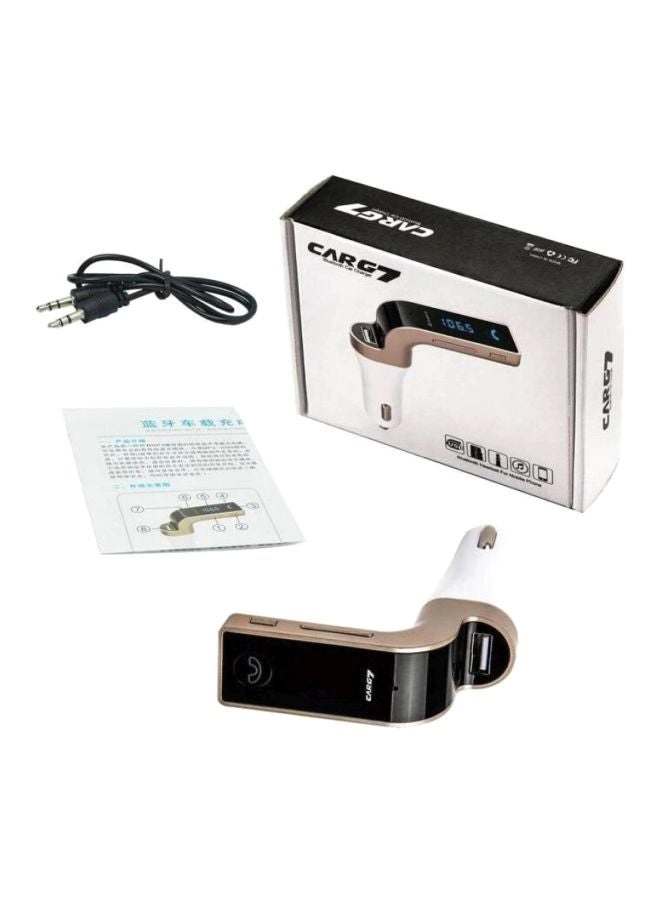 Car Bluetooth Device - White/Gold/Black 3.5mm audio cable