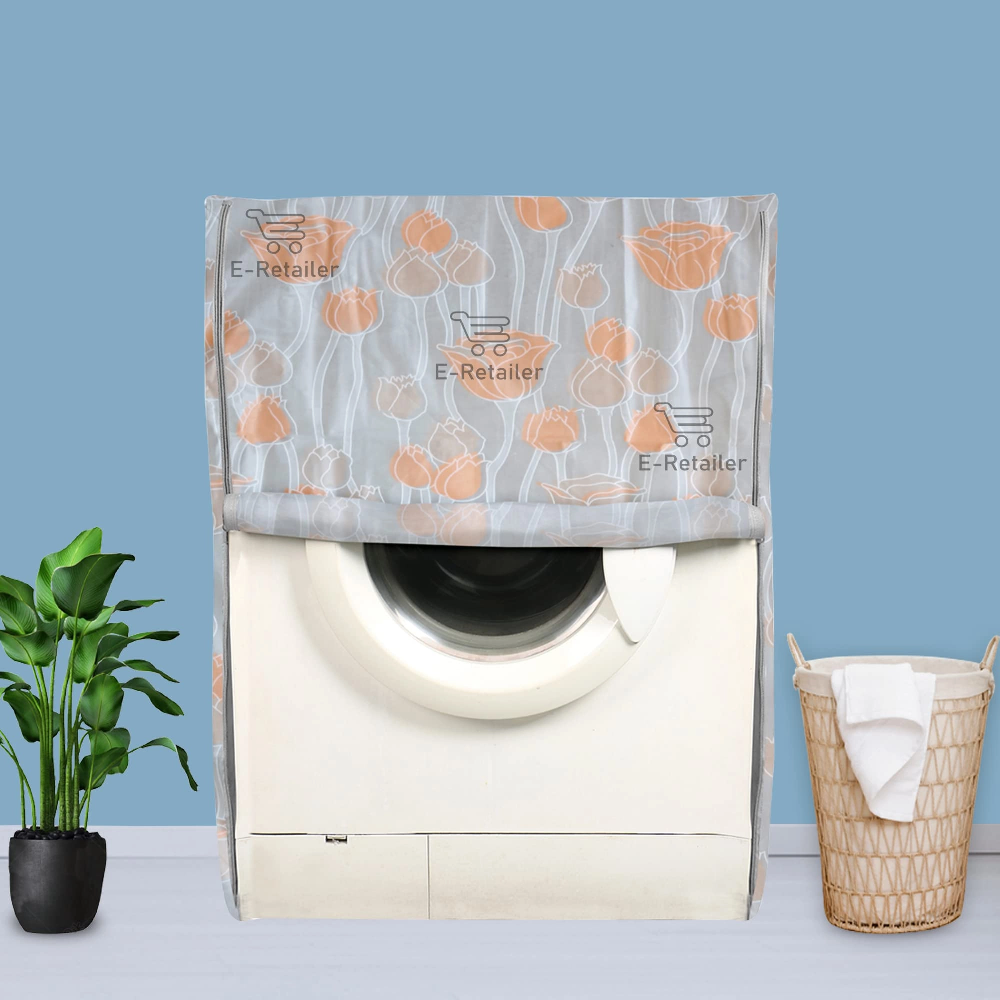 PVC Waterproof Front Load Washing Machine Cover - 5KG to 7.5KG Blue