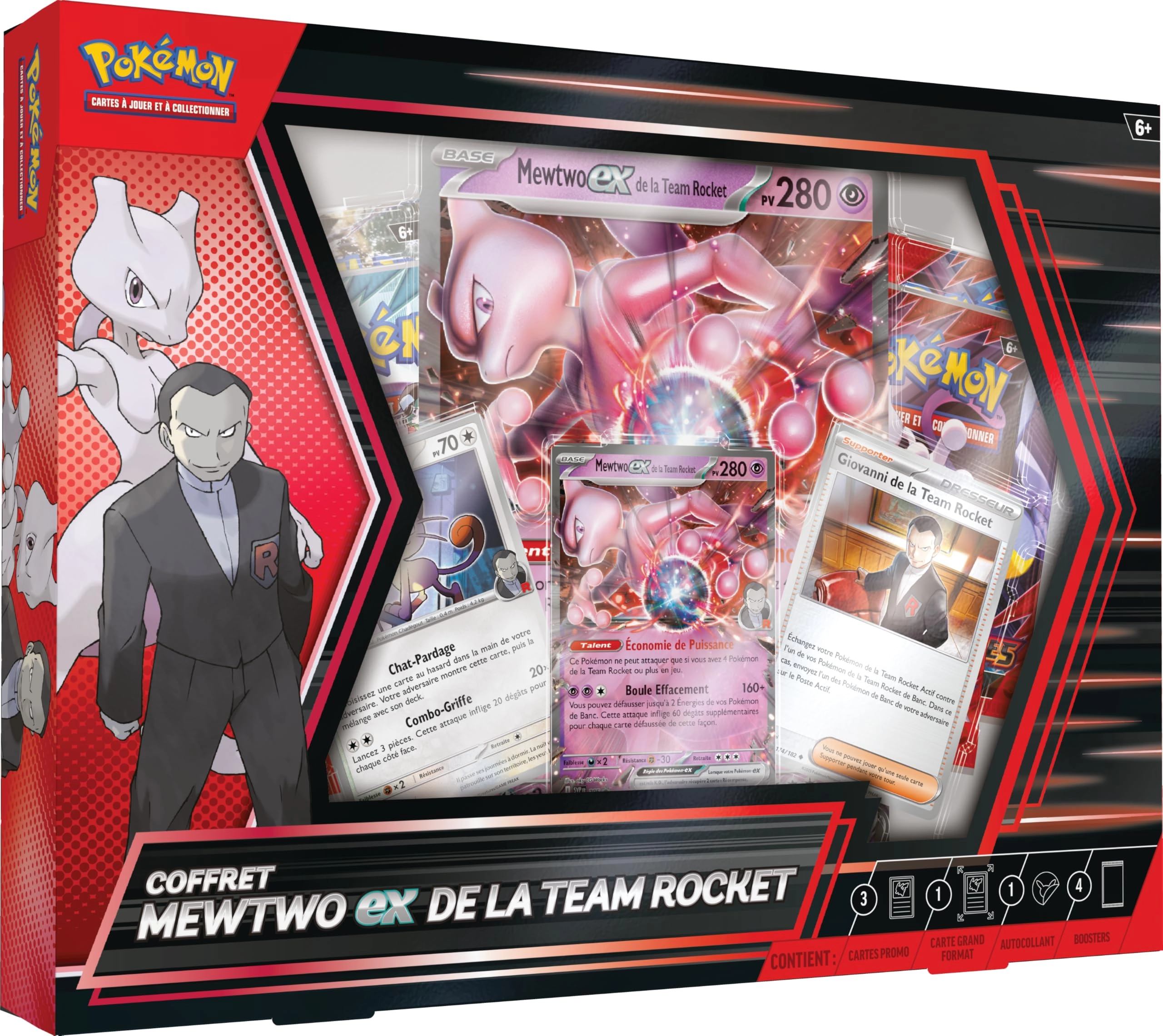 Metal Box Team Rocket 2025 - 1 Shiny Promo Card 4 Boosters
