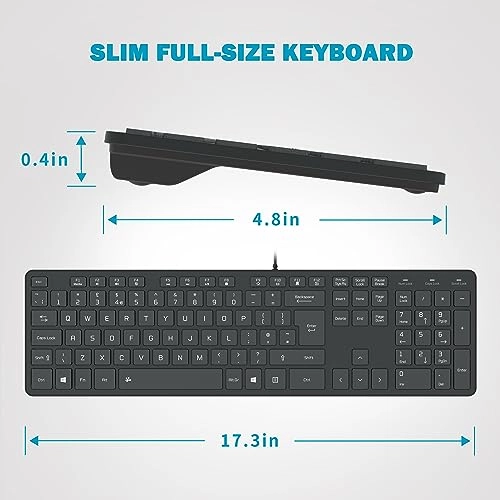 Slim USB Wired Keyboard - UK Wired