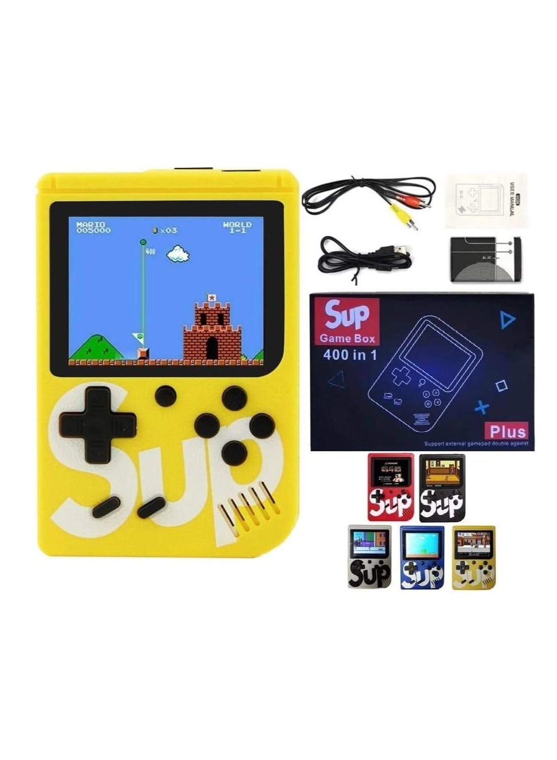 Handheld Game Console - 400 Built-in Games 3-Inch Color Screen Rechargeable Battery
