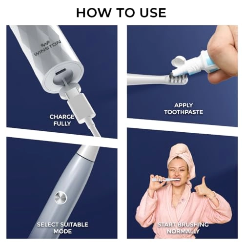 Super Sonic Electric Toothbrush - Rechargeable 3 Modes IPX7 Waterproof