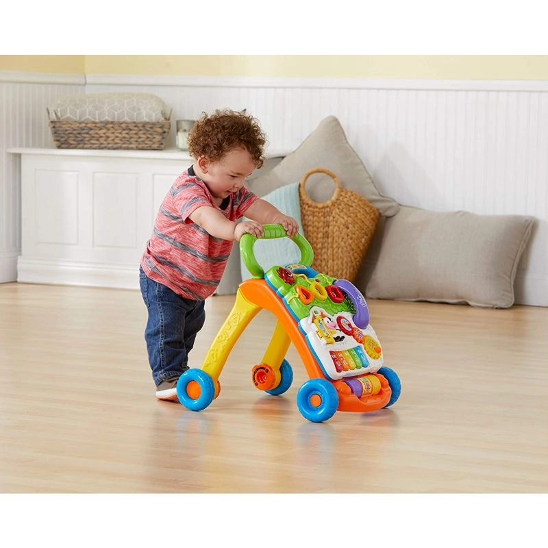 First Steps Baby Walker - Pink/Blue/Yellow 12 Months