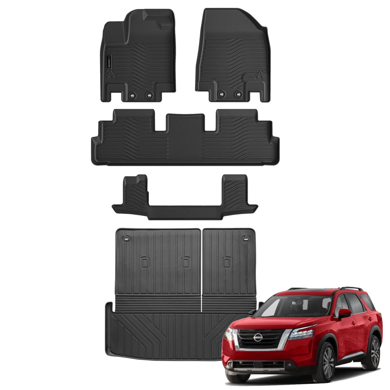 auxko All Weather Floor Mats - Nissan Pathfinder 7 Seat 2026 2025-2022