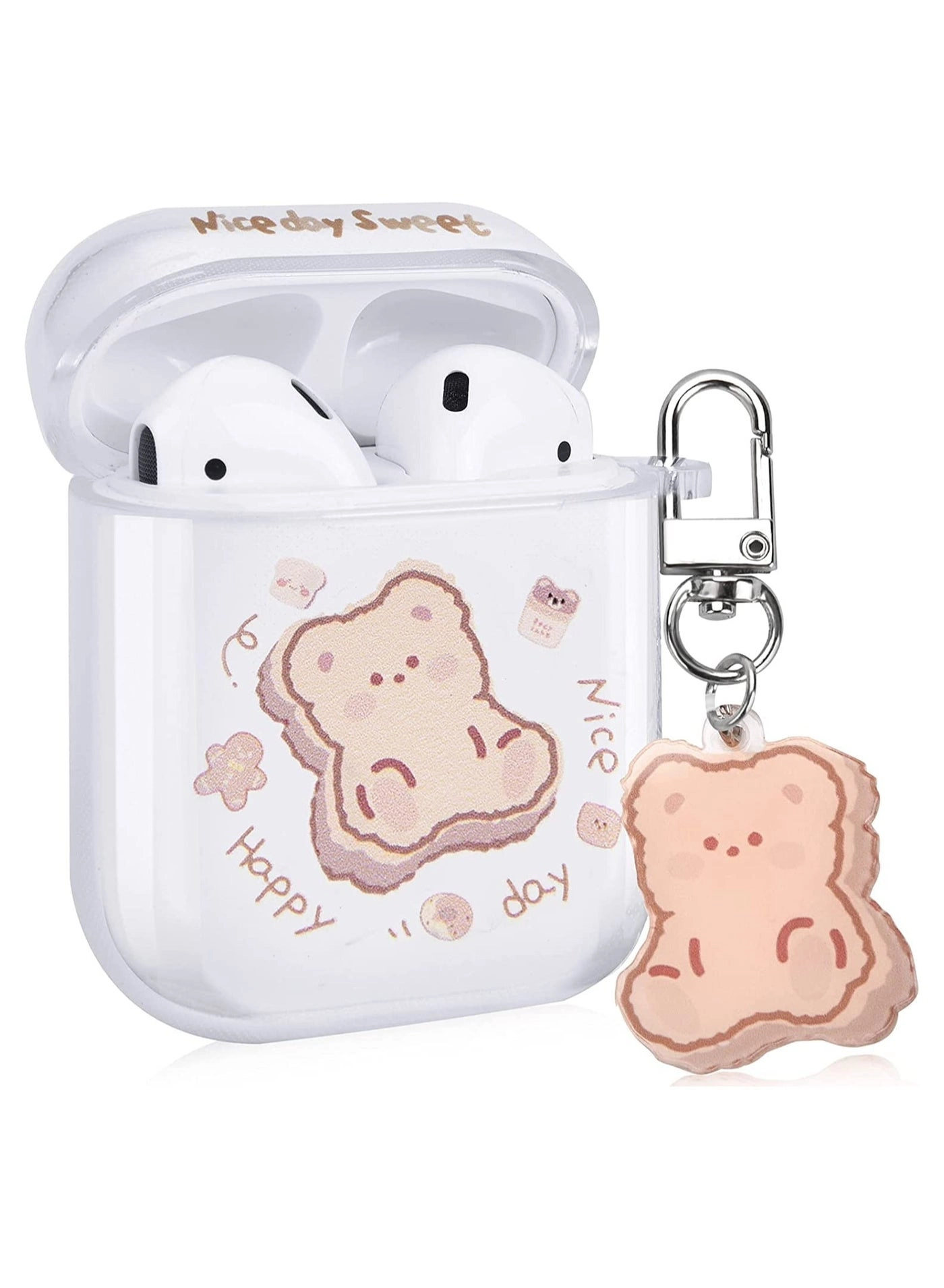 Case for AirPods 2&1 - Protective Bear Keychain