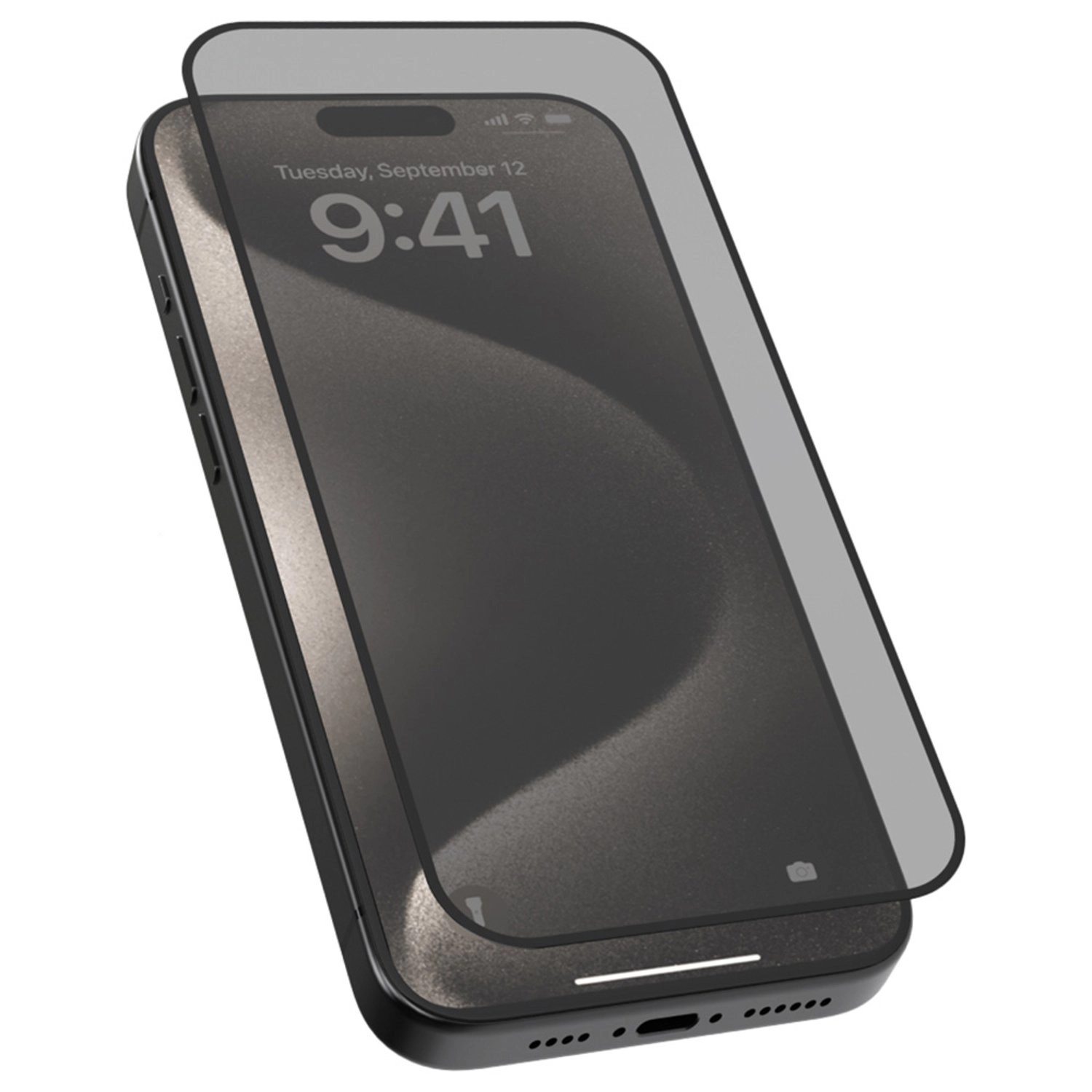 Privacy Silicone Aluminum Glass Screen Protector for iPhone 16 Pro Max