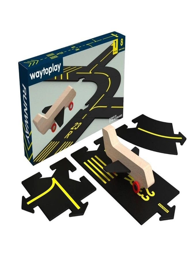 waytoplay Runway - Airport Play Set Wooden Aeroplane Included