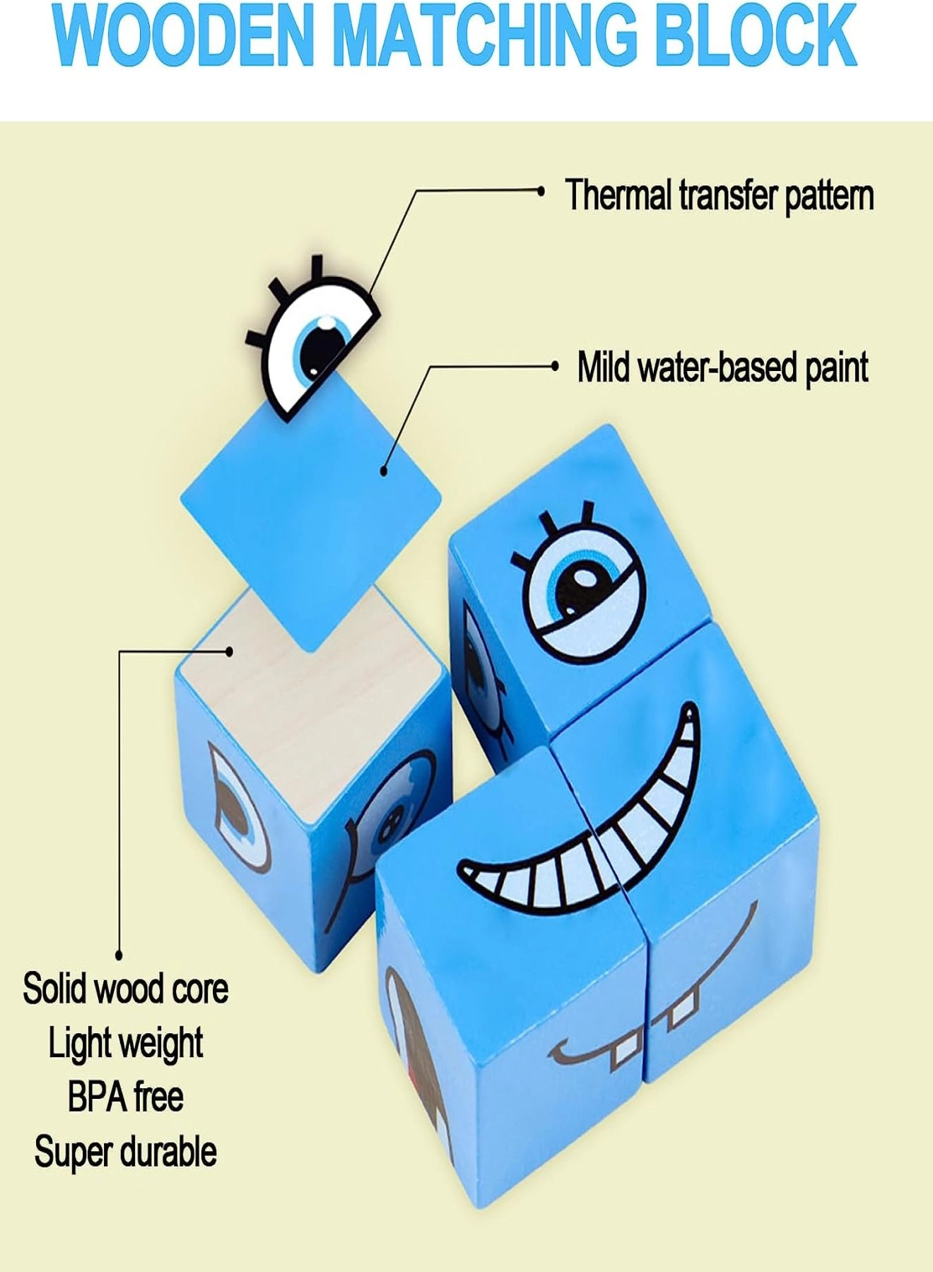 Face Changing Expressions Wooden Block Puzzles - 3+ Years 16 pieces
