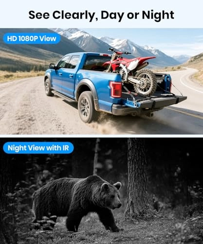 Magnetic Solar Wireless Backup Camera - Night Vision Wireless 1080P