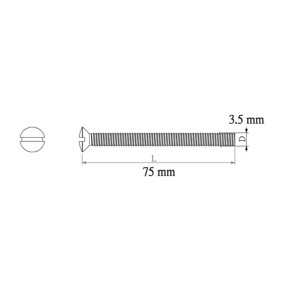 Switch Box Screw - 75mm 3.5mm