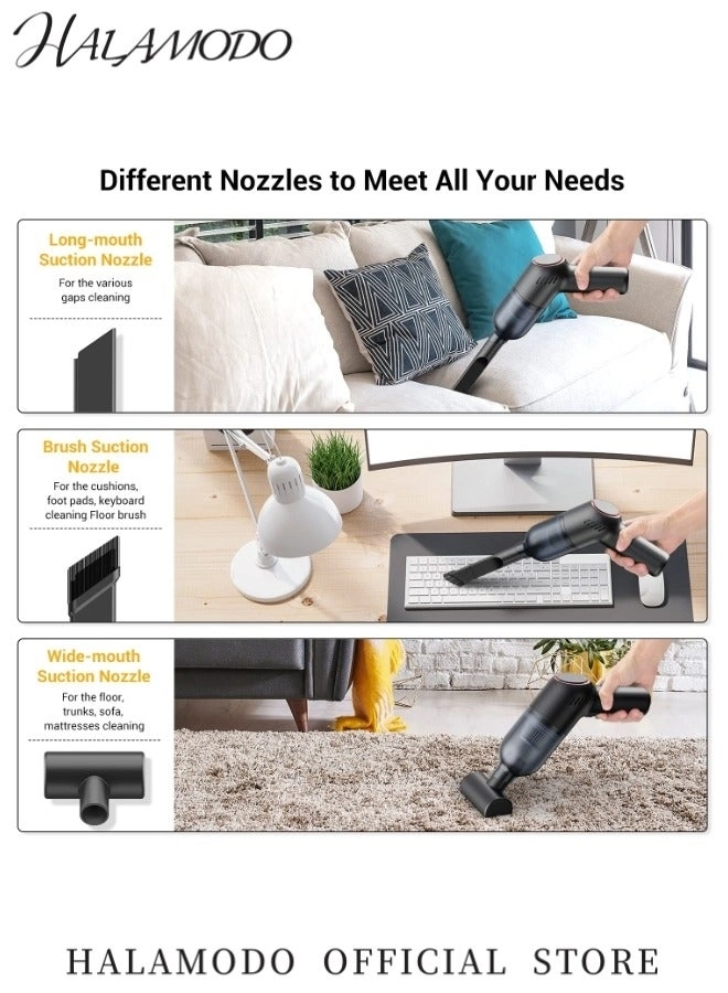 Handheld Vacuum - Cordless Rechargeable 30min Black