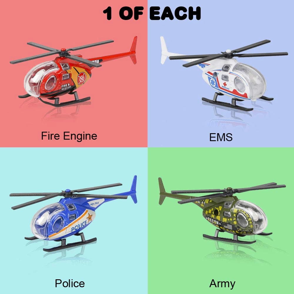 Diecast Helicopter - 4pcs