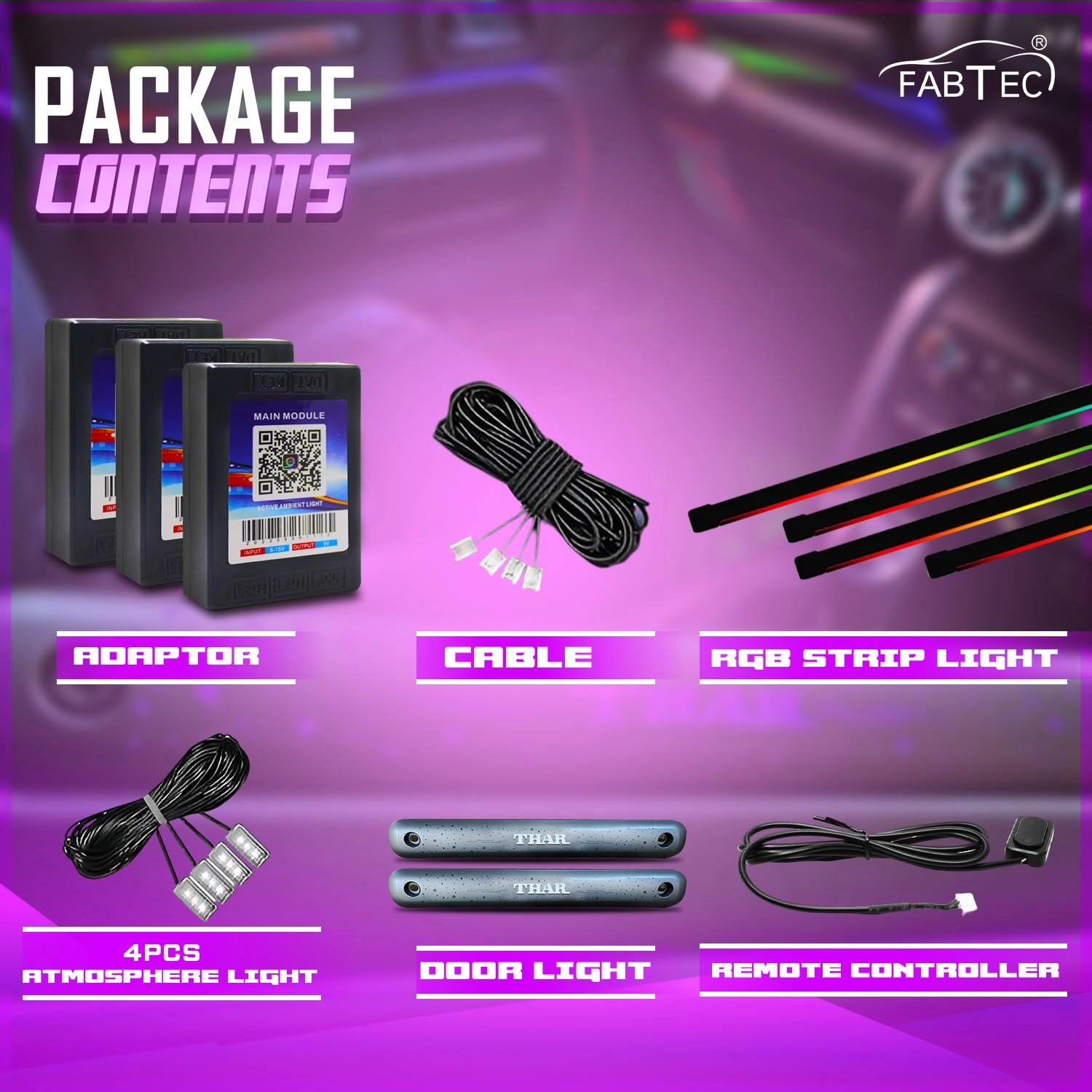 Thar Ambient Light - Car Interior Light Kit Multi Color