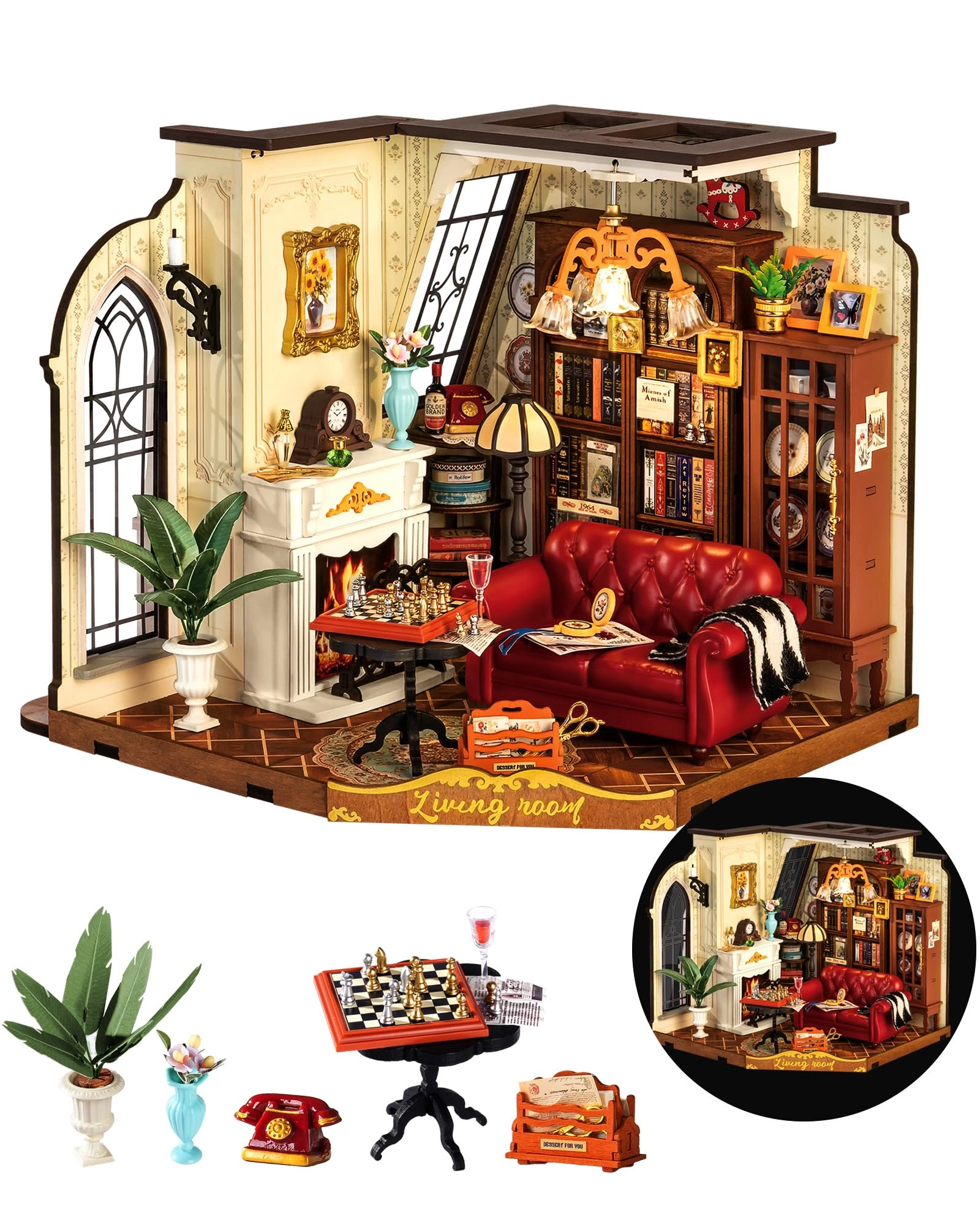 RoboTime Miniature House Kit - Catherine's Living Room