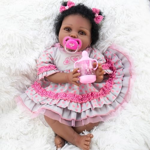 Reborn Baby Doll - 22 Inch Cotton Vinyl African American Ages 3+