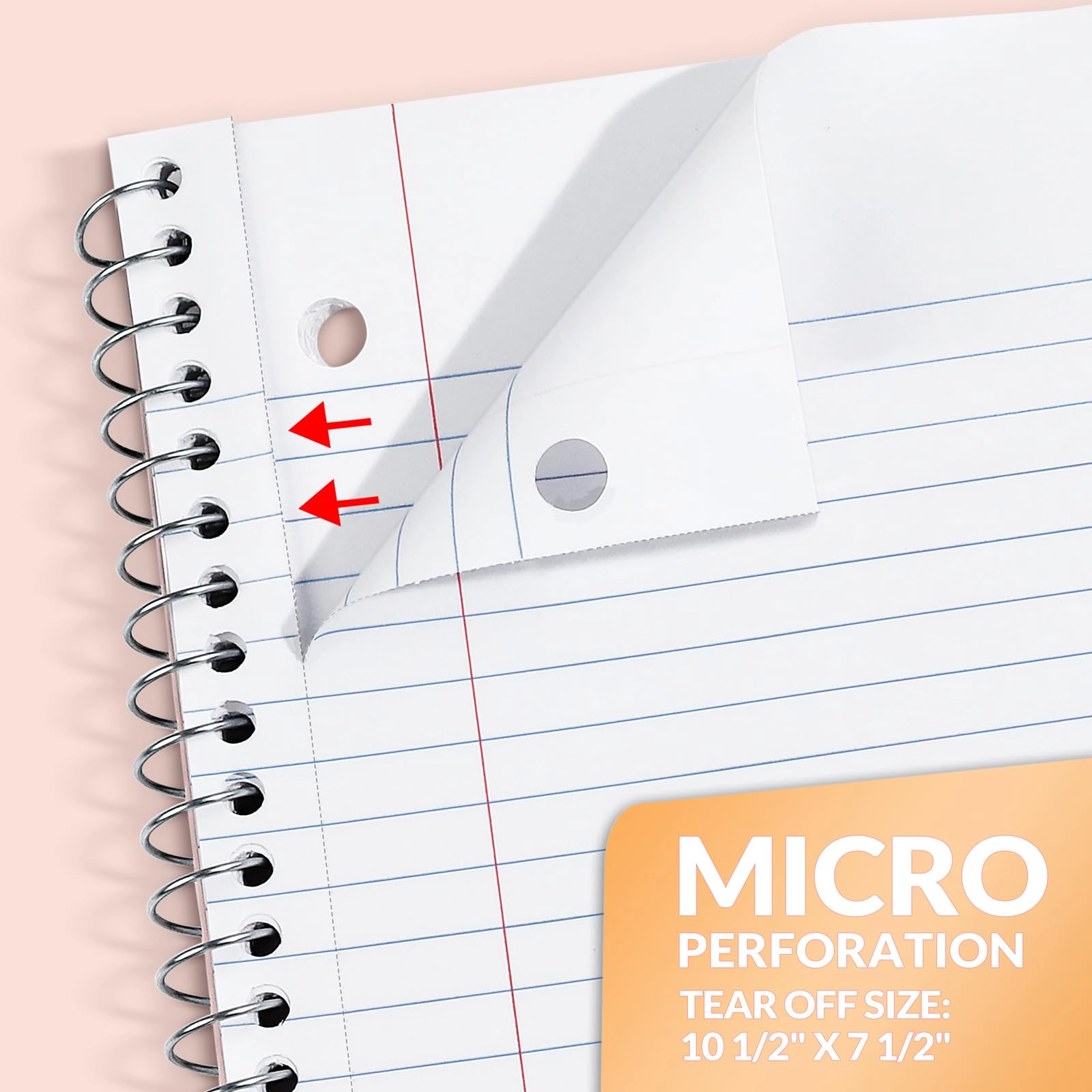 Spiral Notebook 8" x 10-1/2" Spiral - Lined 70 Sheets