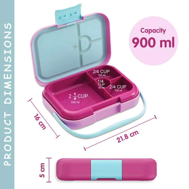 6 & 4 Convertible Bento Lunch Box - Butterfly Purple