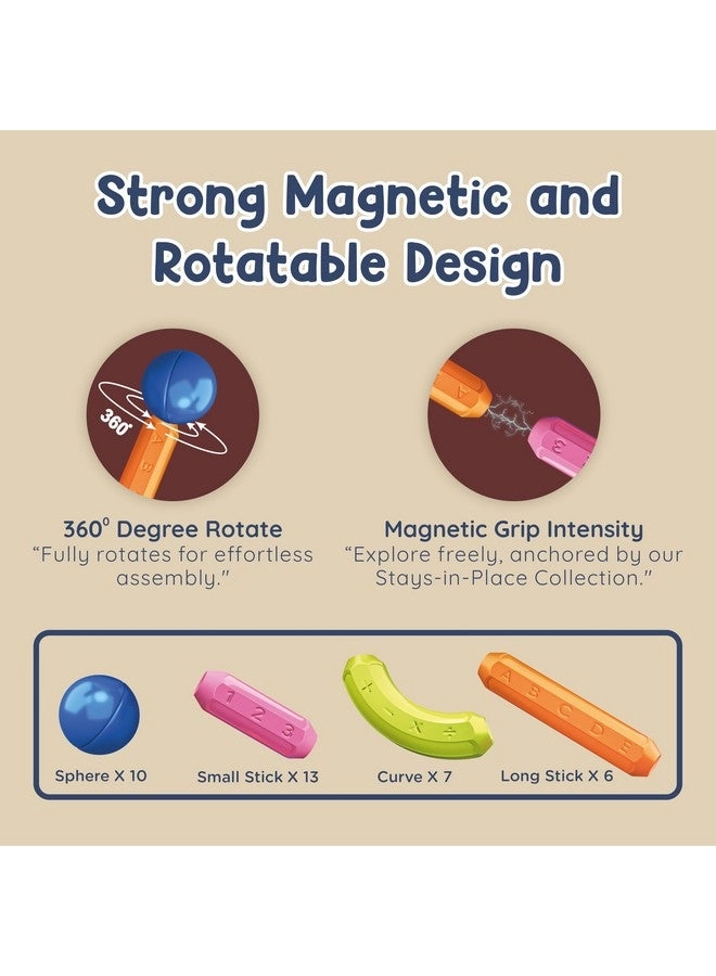 Magnetic Building Sticks - Educational for 3+ Years Old