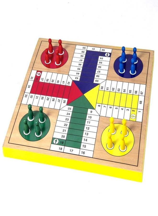 Ludo - Wooden Snakes and Ladders 2 in 1 Reversible