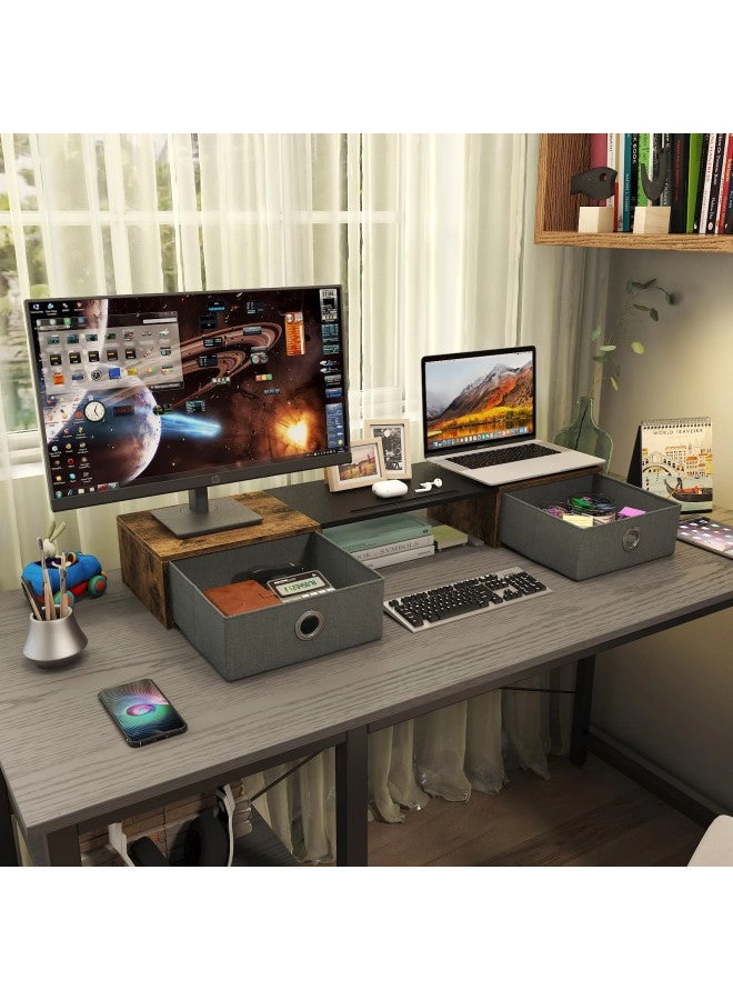 Monitor Stand Riser - Dual Wood and Steel