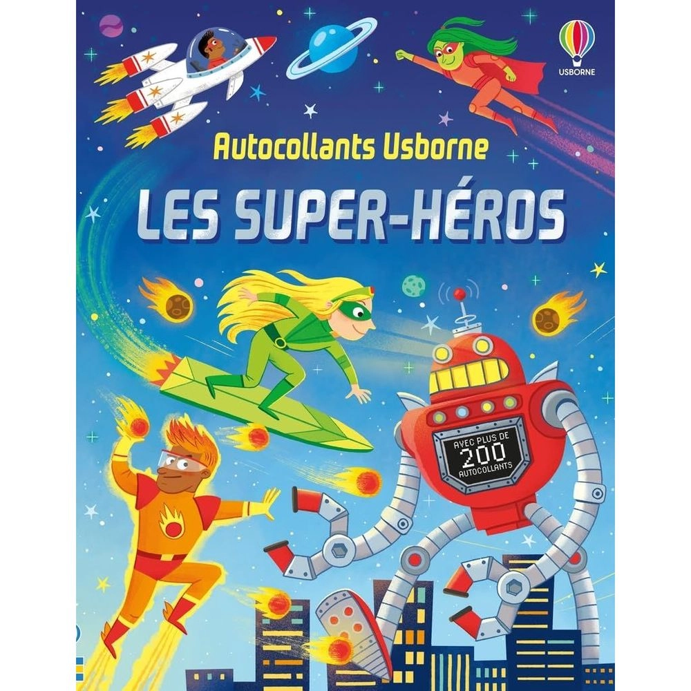 Usborne Les Super-Heros Sticker Book 200 pcs