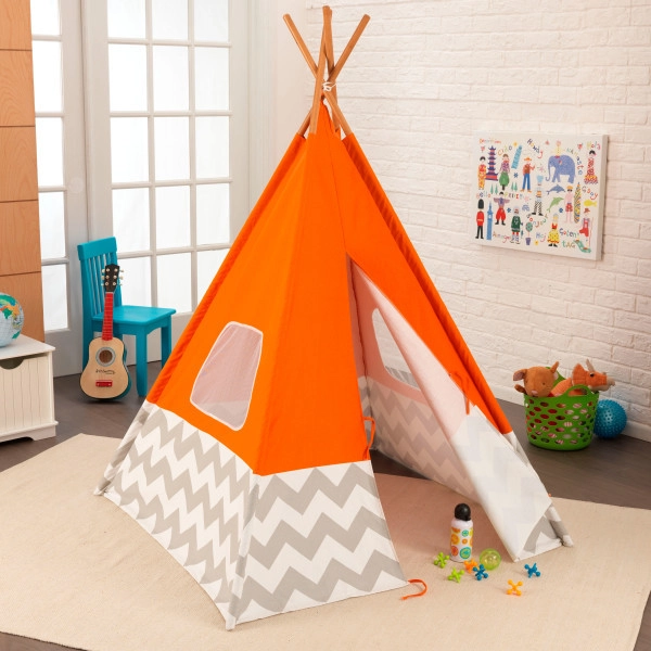 Deluxe Play Teepee - Bamboo and canvas 121.92 x 121.92 x 162.05 cm