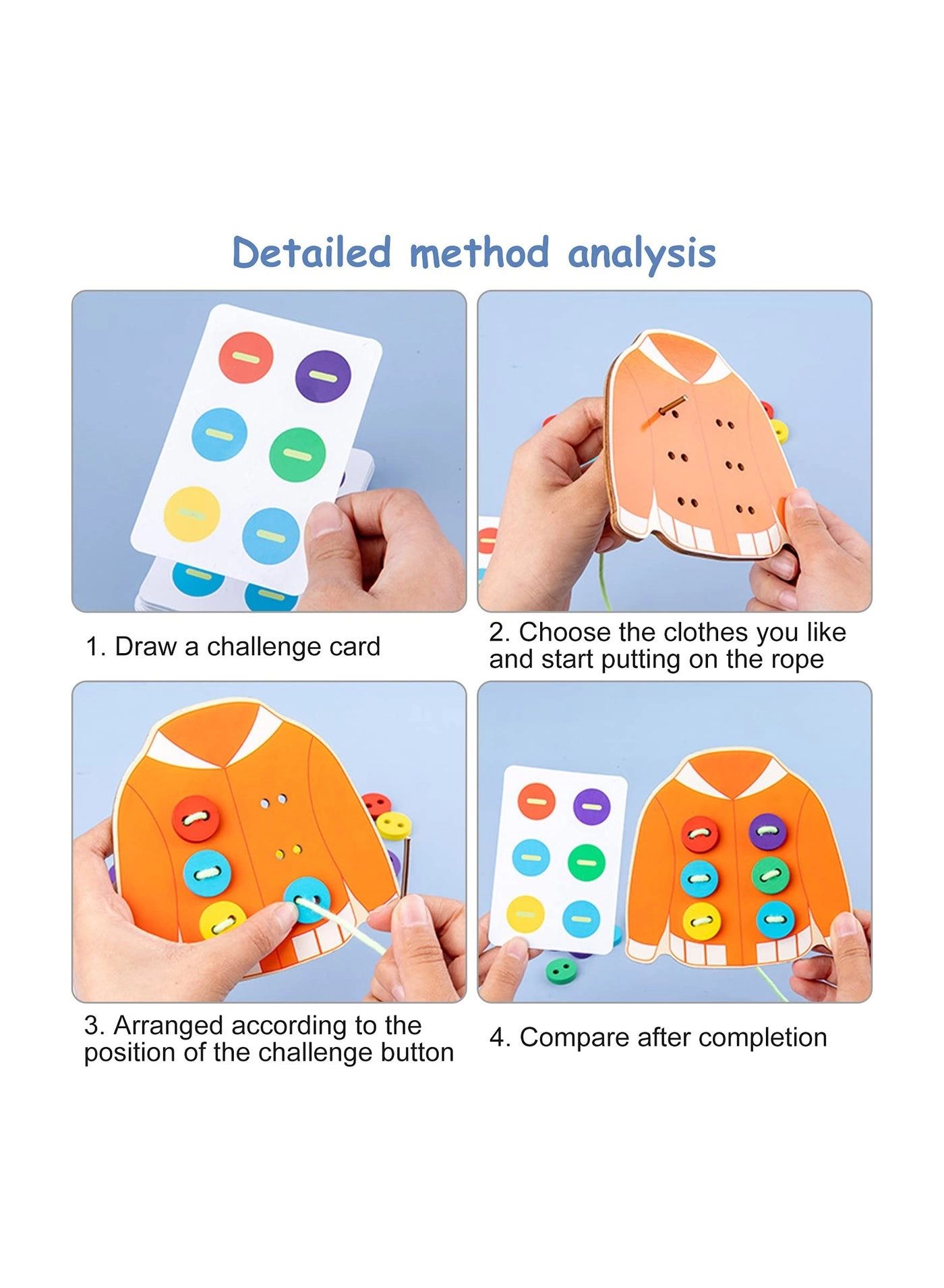 Wooden Clothes Lacing Toy - 3 4 5 Years