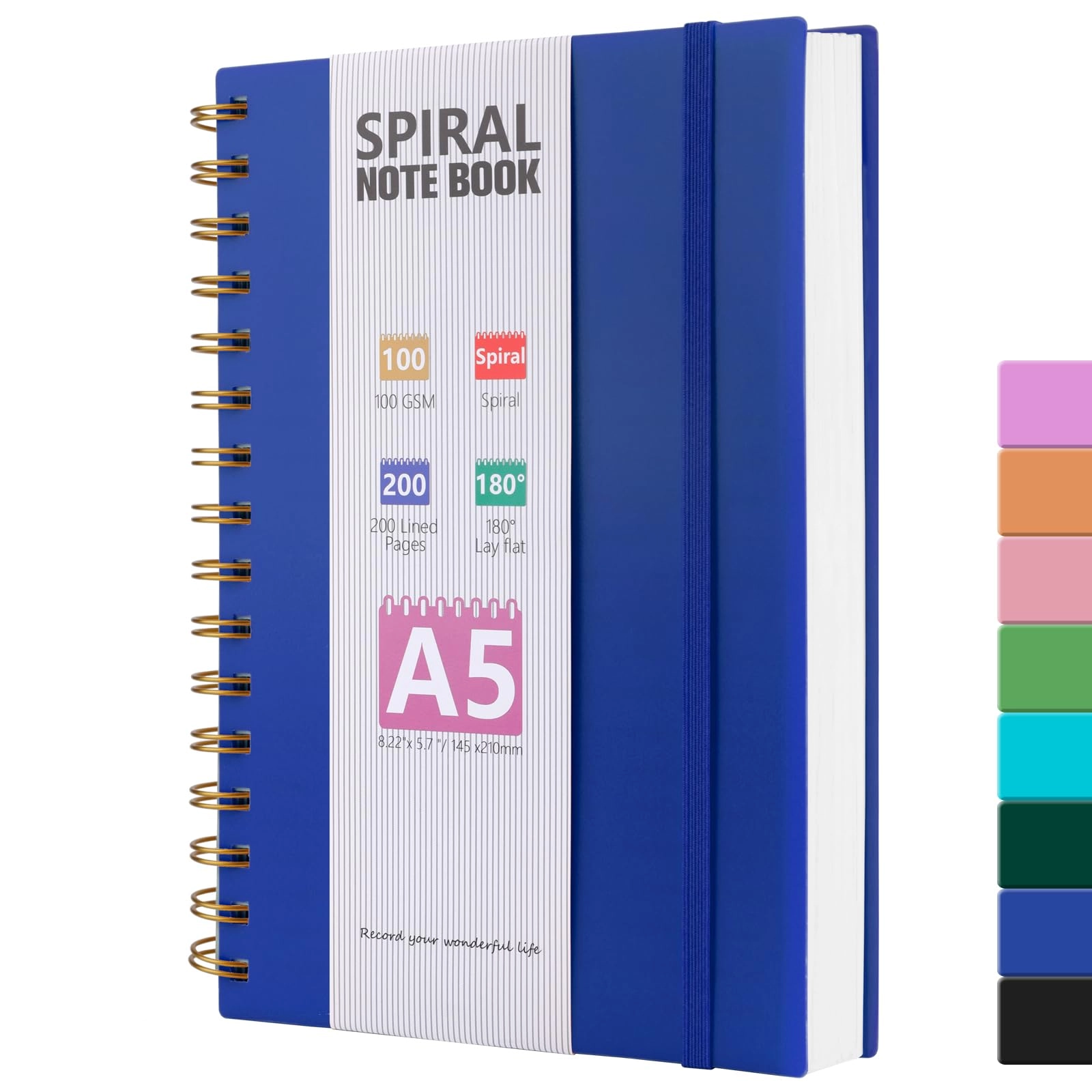 Journal Notebook A5 Spiral - Lined 200 Pages
