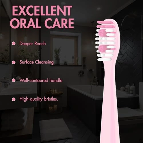 Sonic Electric Toothbrush - 5 Replacement Heads 3 Brushing Modes