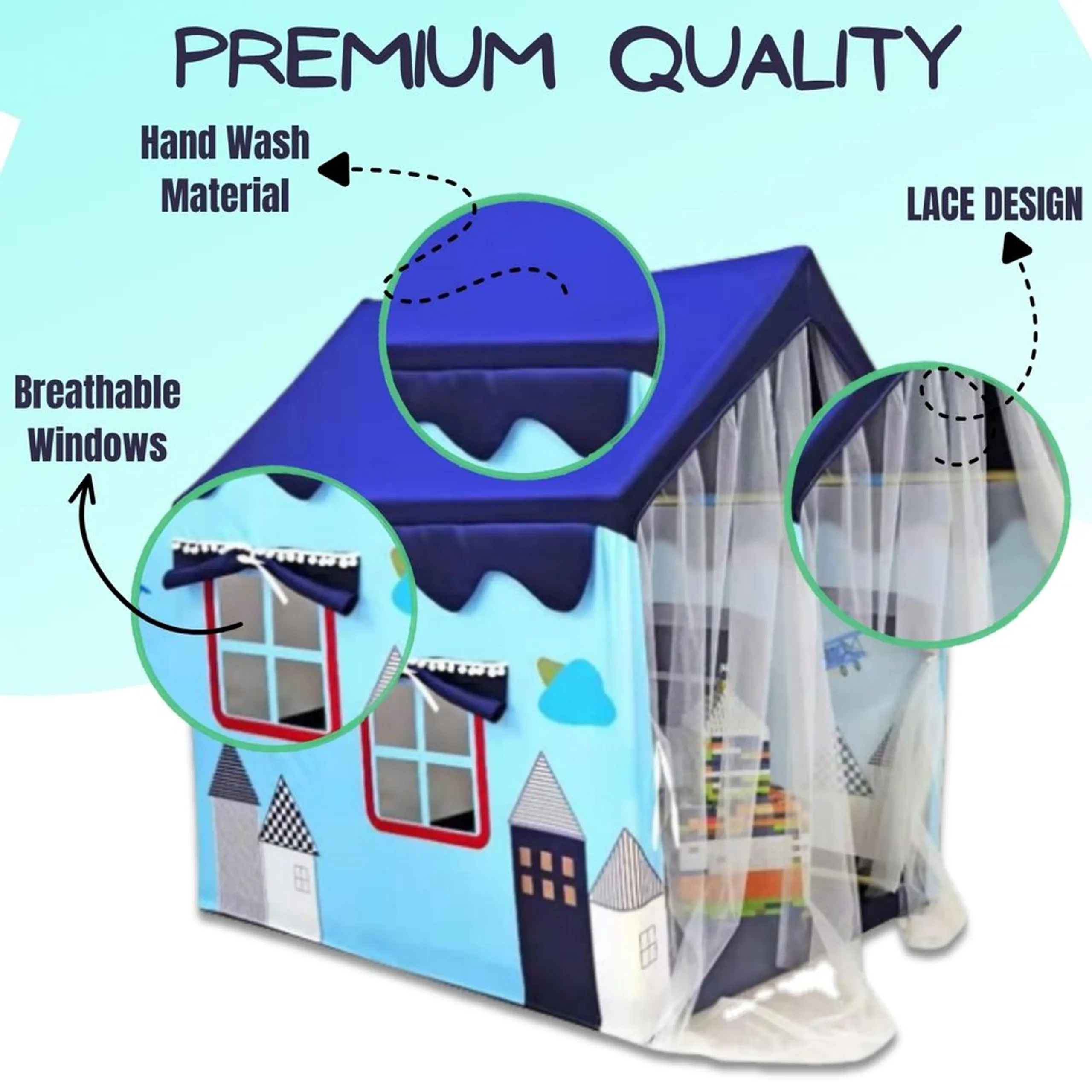 Kids Play Tent House With Curtains