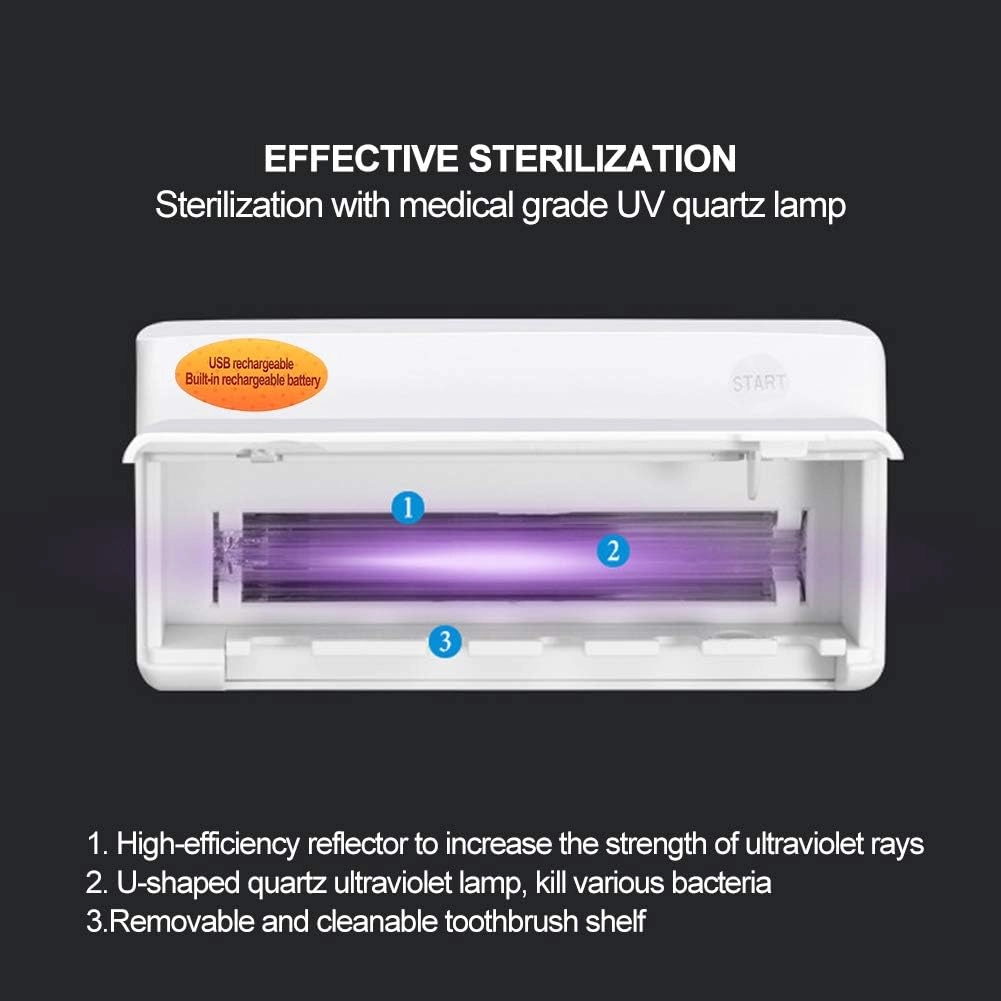 UV Sterilizer Toothbrush Holder - Wall-mounted 4 toothbrushes