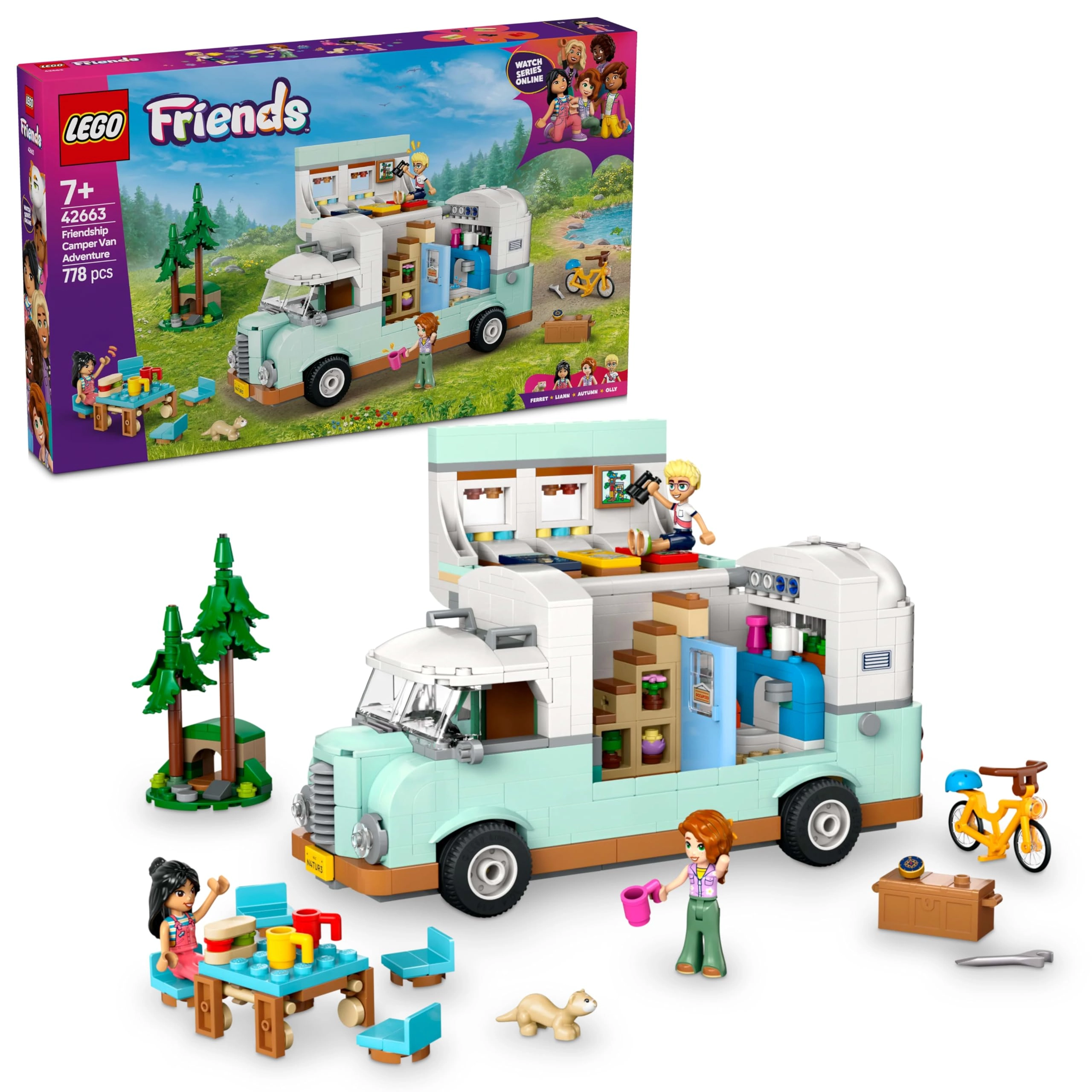LEGO Friendship Camper Van Adventure (42663) - 3 Minidolls Ferret Figure