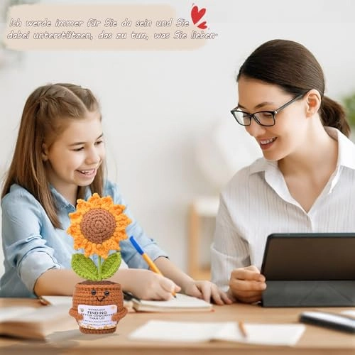 Pocket Hug Positive Sunflower Crochet - Fabric