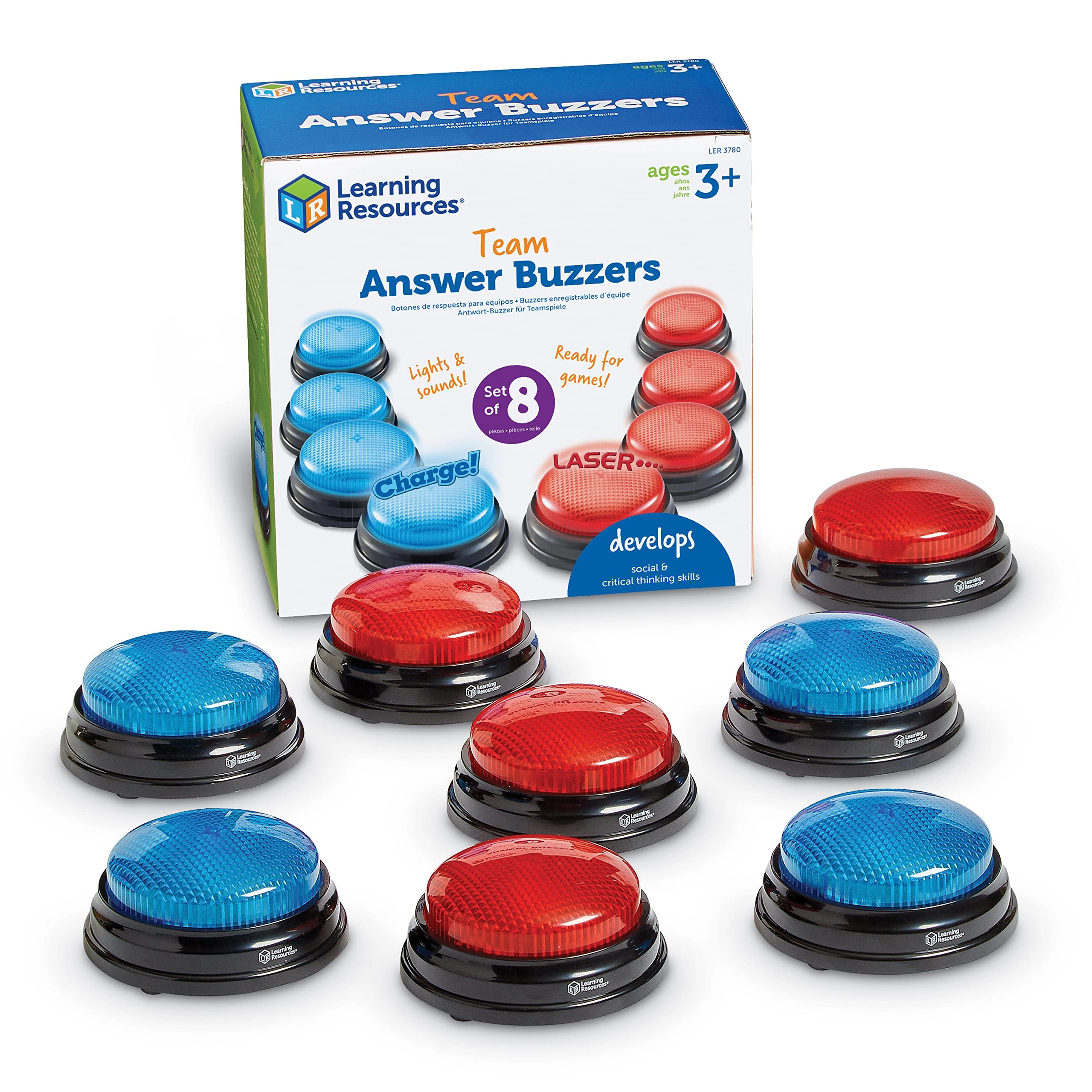 Learning Resources Team Answer Buzzers - 3 years and over 8 pieces