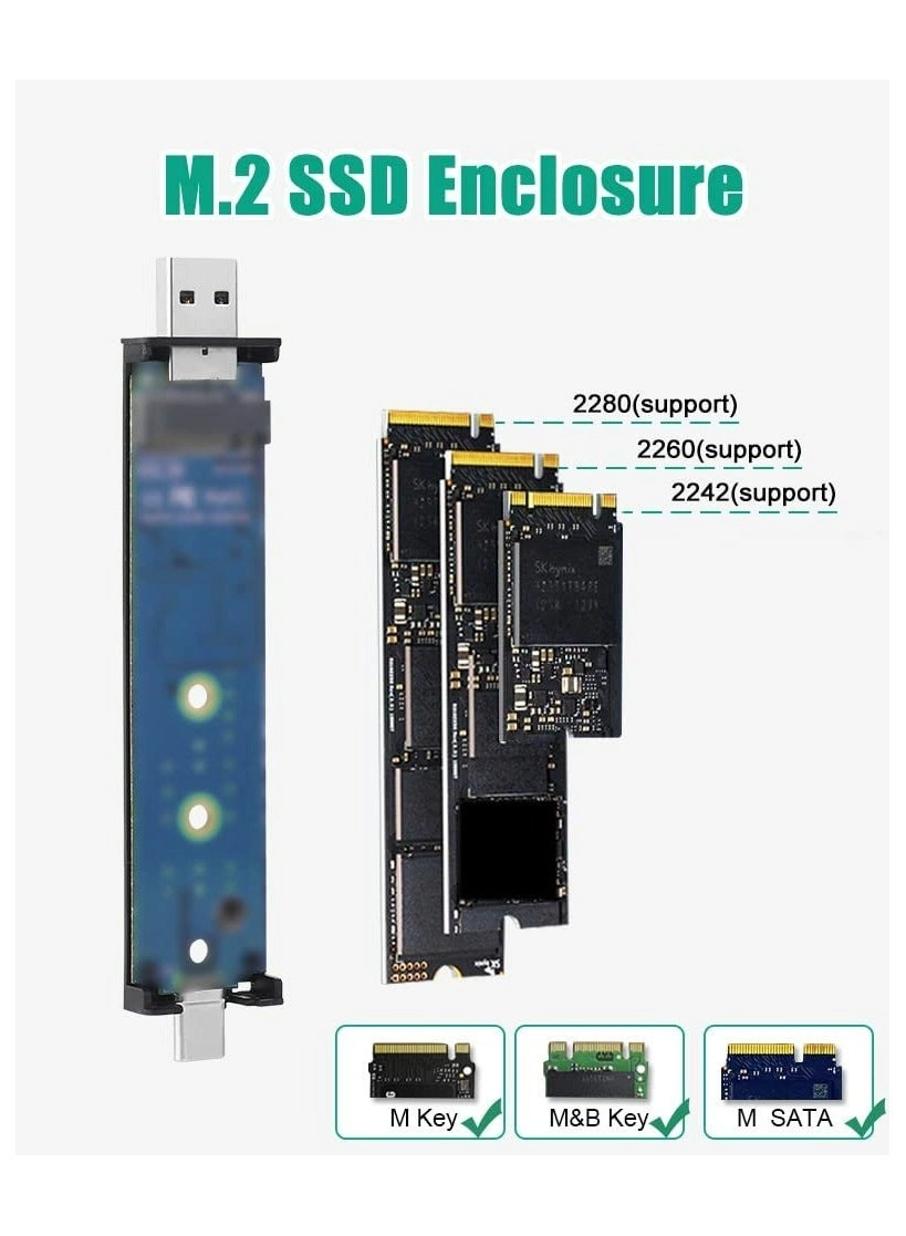 M.2 SSD Enclosure - NVMe SATA Dual Protocol 10Gbps USB-C/A