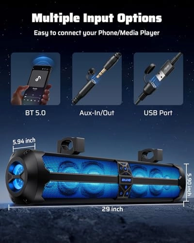 Rumble-X Series UTV Sound Bar - 8 Speakers